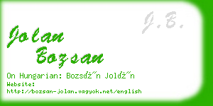 jolan bozsan business card